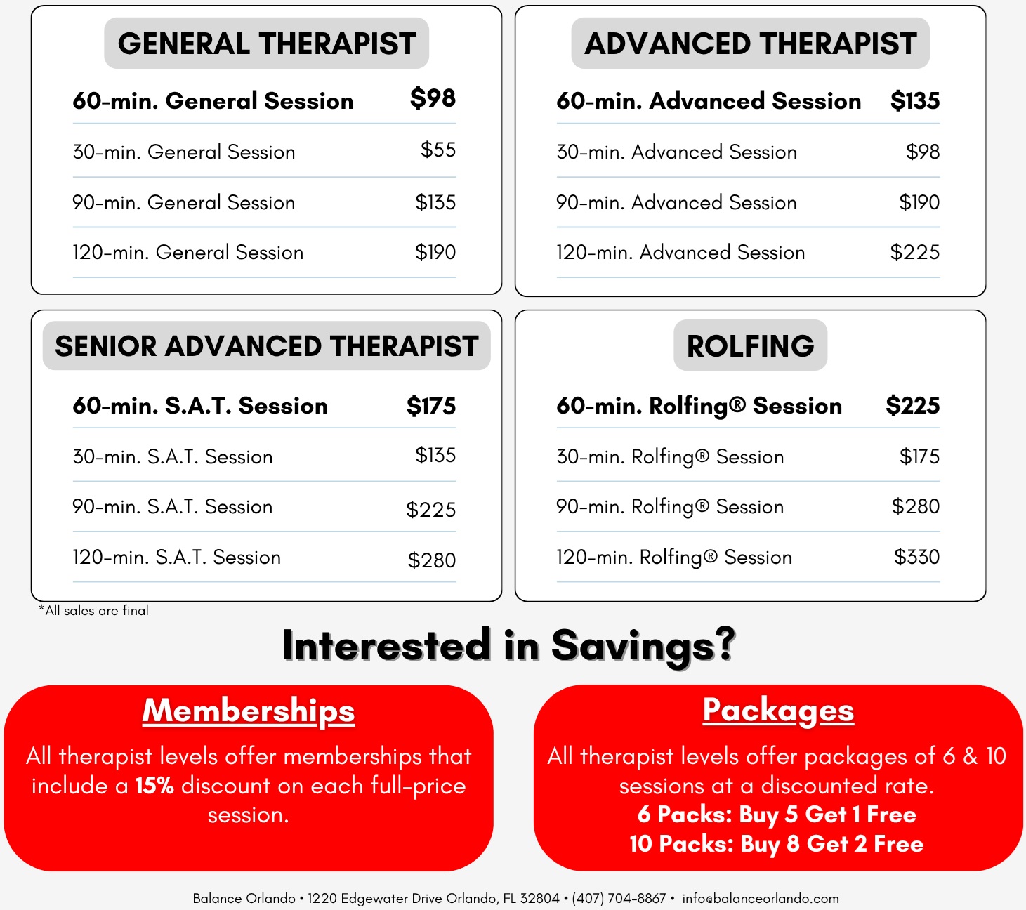 Balance Orlando Prices 2 Balance Massage Pricelist